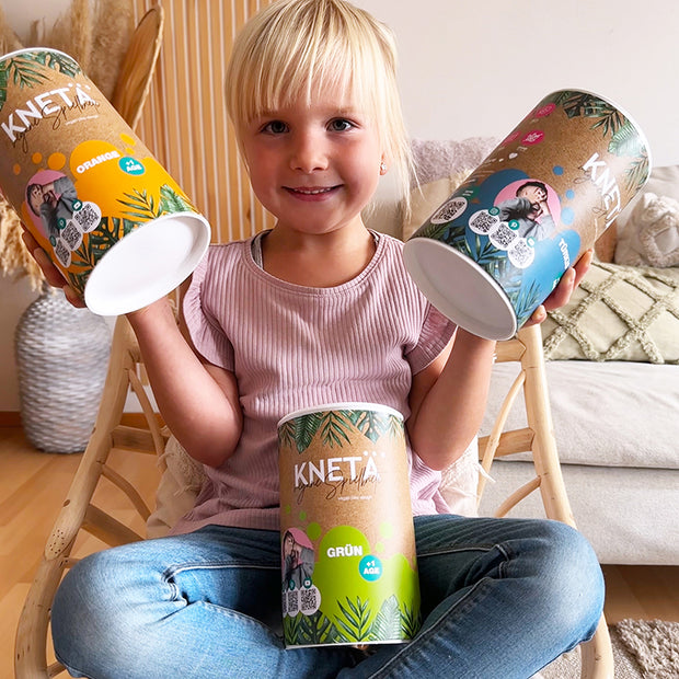 Knetä Vegan Speelklei XXL – 1000 g Koker - Geel