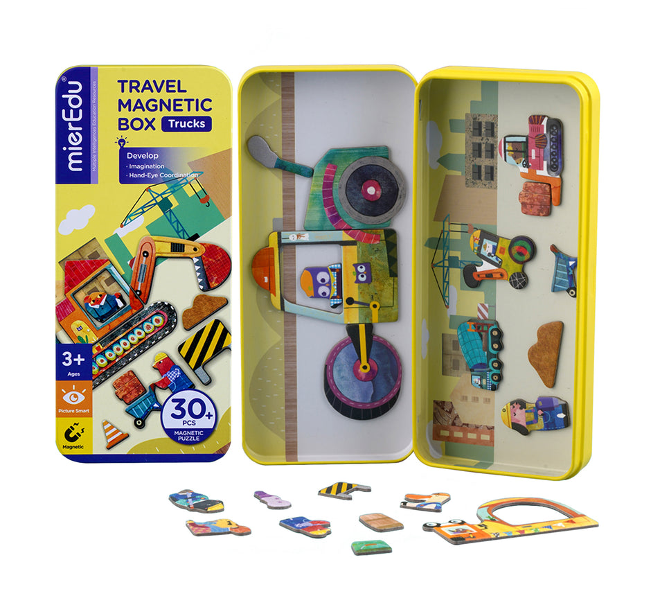 MierEdu Magnetische Puzzeldoos – Vrachtwagens
