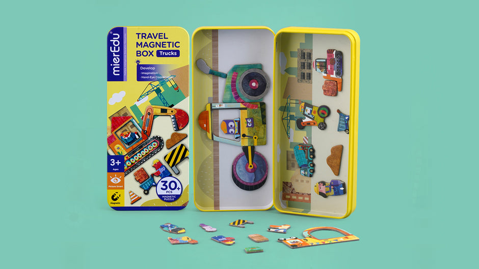 MierEdu Magnetische Puzzeldoos – Vrachtwagens
