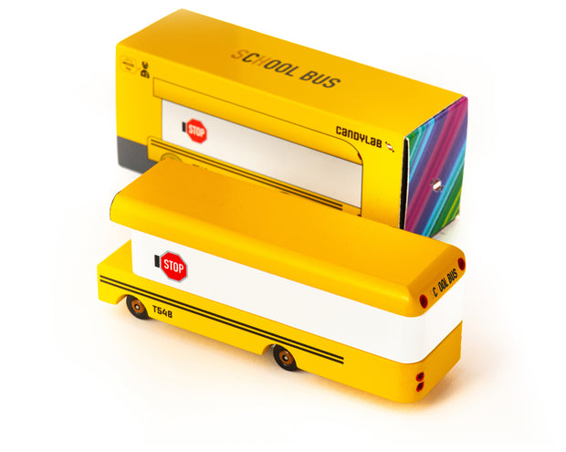 Candycar School Bus – Duurzame Houten Speelgoed Bus