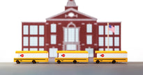 Candycar School Bus – Duurzame Houten Speelgoed Bus
