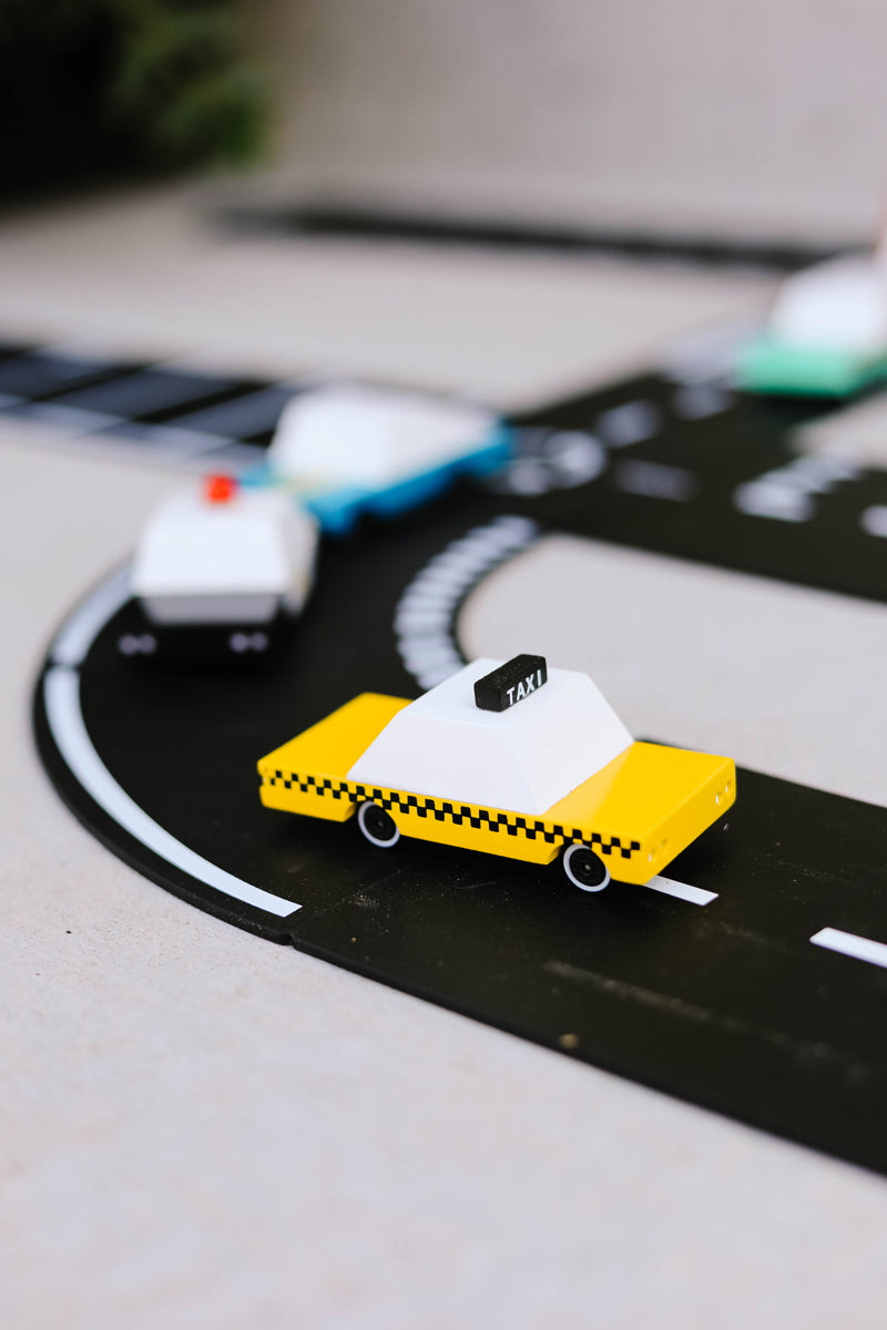 Candycar Yellow Taxi – Duurzame Houten Speelgoed auto