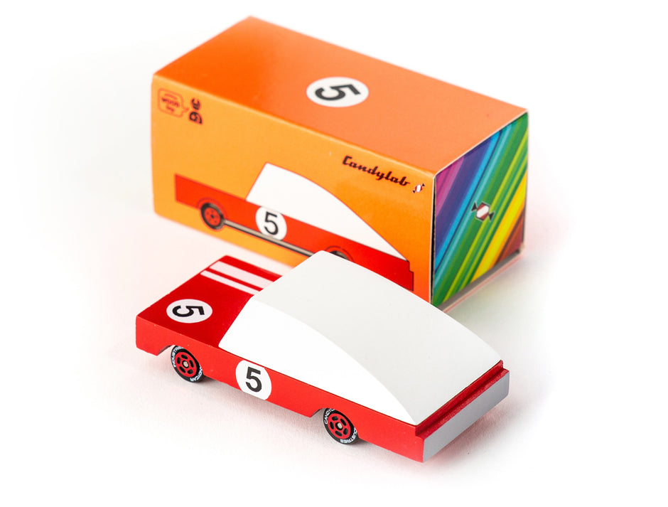Candycar Racer Red #5 – Duurzame Houten Raceauto