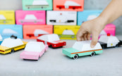 Candycar Wagon Teal – Duurzame Houten Speelgoedwagen