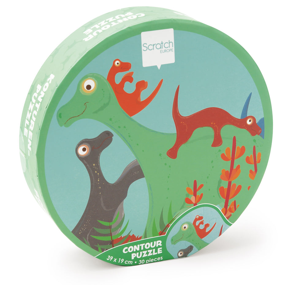 Scratch Compact Puzzel – Dino (30 stuks)