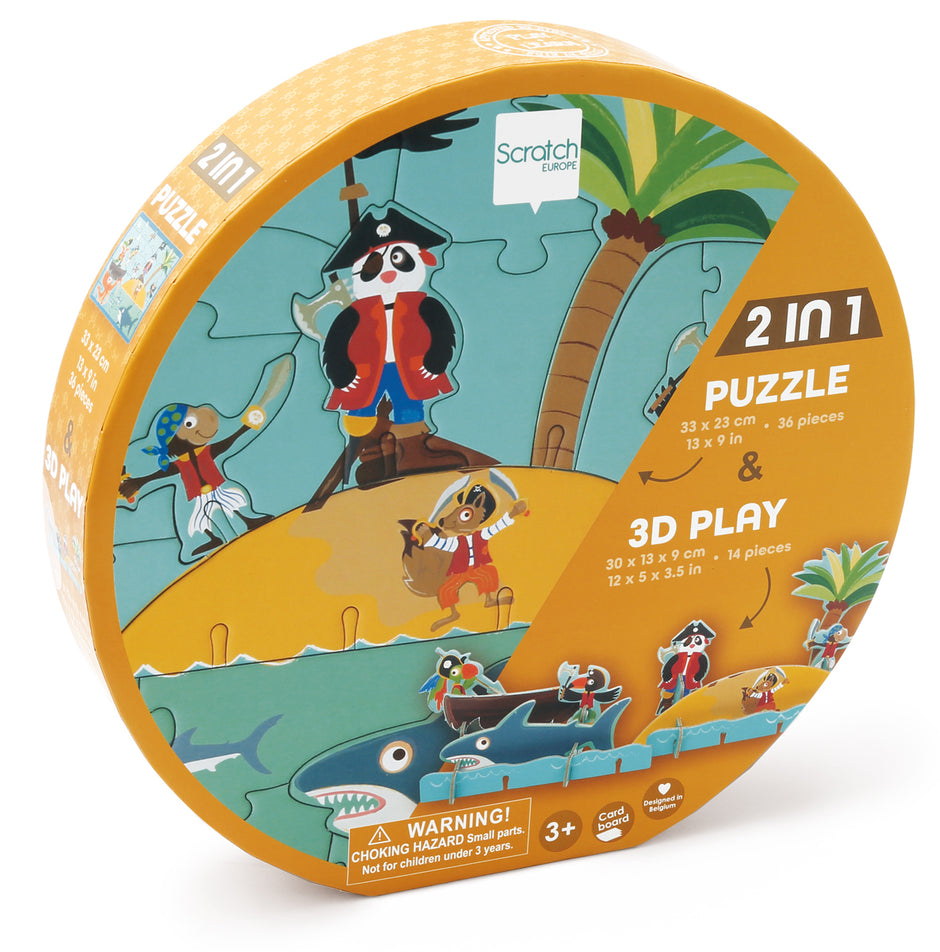 Scratch PlayPuzzle – 3D Piraat (36 stuks)