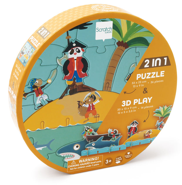 Scratch PlayPuzzle – 3D Piraat (36 stuks)