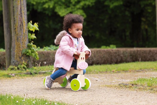 Scratch 4-Wheel Walker Koe Marie Houten Loopfiets voor Peuters