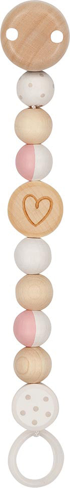 Goki Baby Fopspeenketting – Hart Roos/Wit