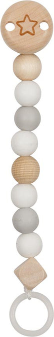 Goki Baby Fopspeenketting – Ster Grijs/Wit