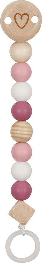Goki Baby Fopspeenketting – Hart Roos (Hout & Silicone)